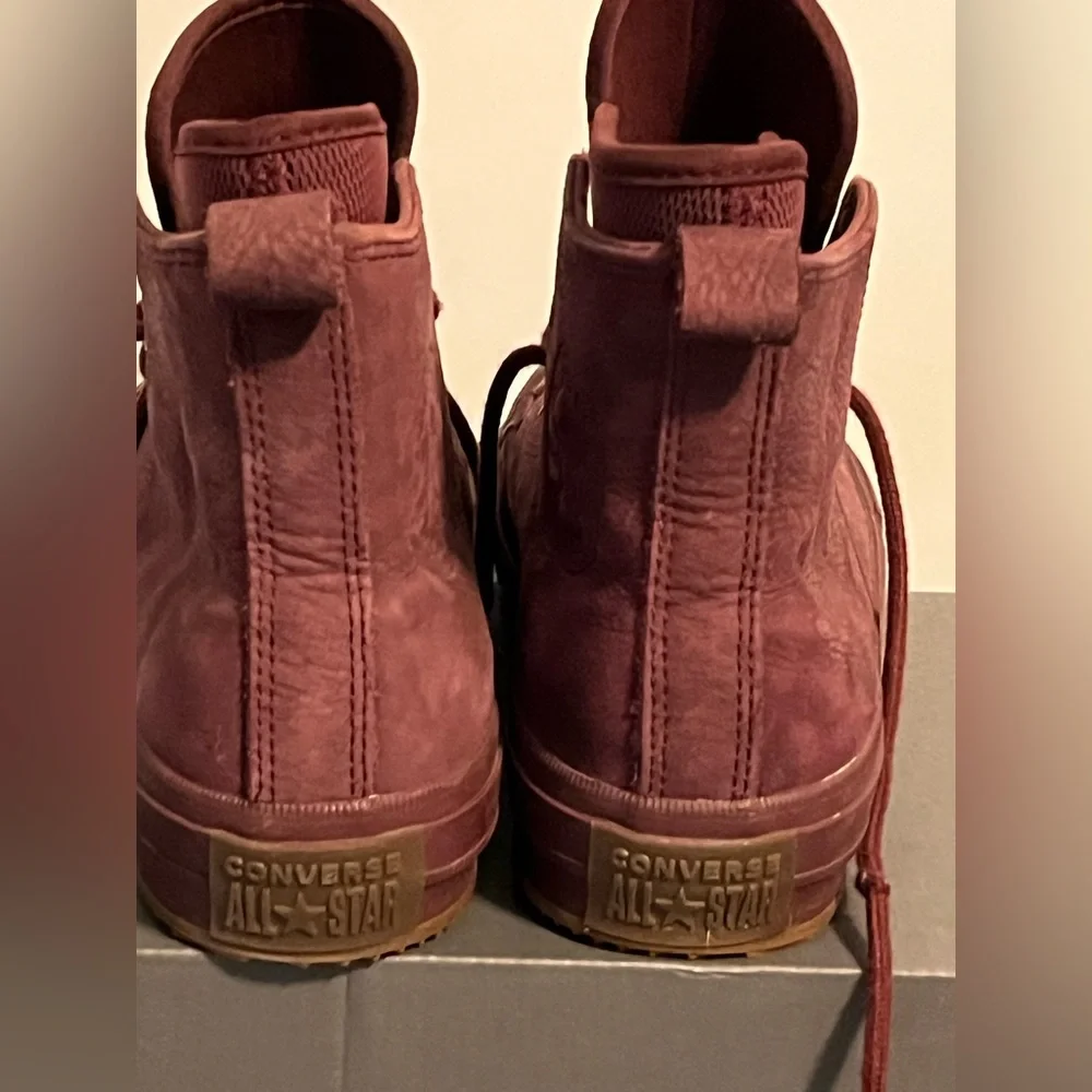 Converse High Top Sneakers - Maroon Leather women’s size 6.5 - Picture 10 of 11